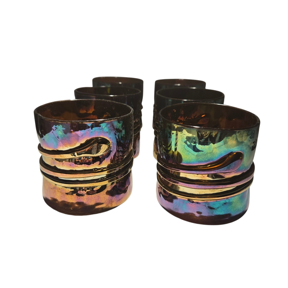 6 Art Glass Tumblers by the American glass artist Esteban Prieto - Signed
